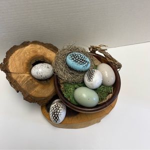 Rustic Farmhouse hand crafted wooden egg decor